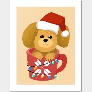 Cute Puppy In A Cup | Merry Christmas Posters and Art